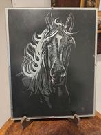 Te koop: Twee prachtige scratchboard-etsen van paarden, Ophalen of Verzenden, Zo goed als nieuw