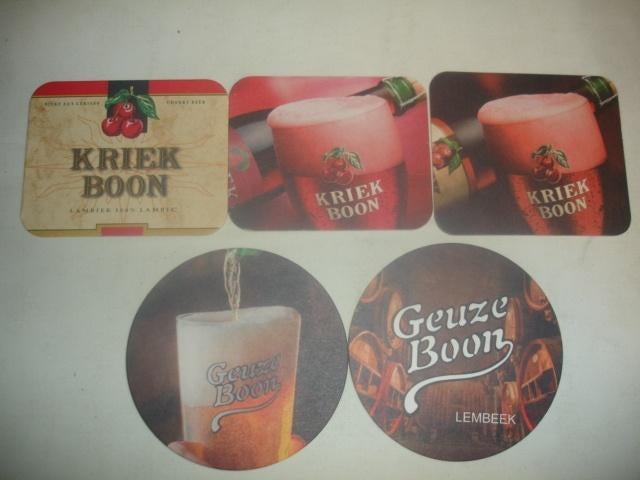 5 bierviltjes van brij. Boon, verschillend, Ophalen of Verzenden, Zo goed als nieuw, Viltje(s), Overige merken