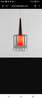 lampe en verre et en bois design Scandinave année 60, Maison & Meubles, Enlèvement, Verre