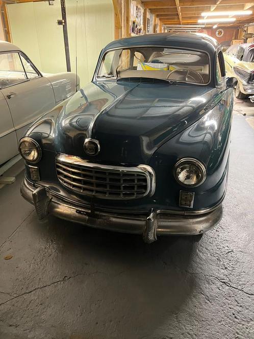 1949 Nash 600 airflyte, Auto's, Oldtimers, Particulier, Benzine, Berline, 4 deurs, Handgeschakeld, Blauw, Beige, Stof, Achterwielaandrijving
