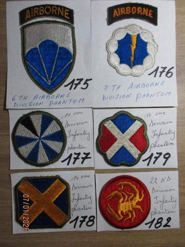 Originele patches voor de PHANTOM-INFANTRY Amerikaanse WWII, Verzamelen, Militaria | Tweede Wereldoorlog, Landmacht, Embleem of Badge