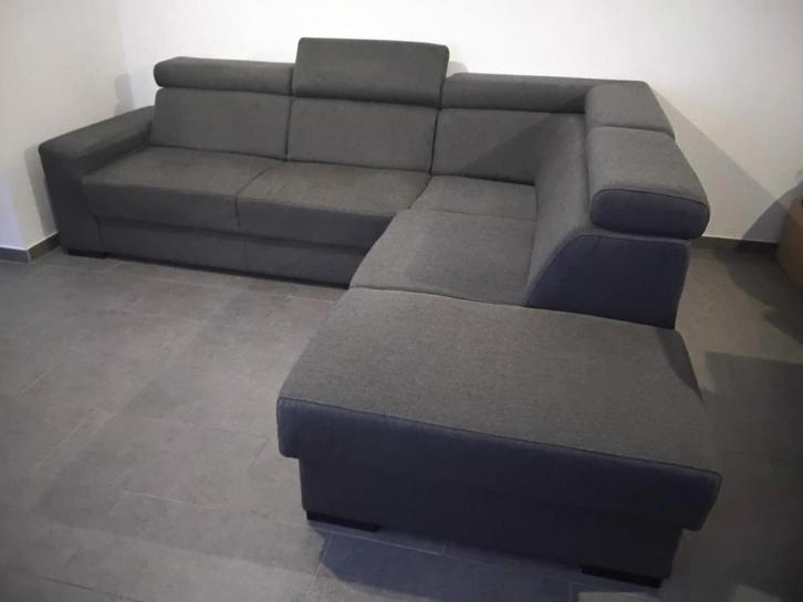 Hoeksalon in stof grijs/antraciet, Huis en Inrichting, Zetels | Complete zithoeken, Zo goed als nieuw, Stof, Ophalen