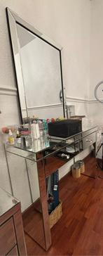 Te koop: Spiegelend bureau, grote spiegel & spiegelkast, Huis en Inrichting, Ophalen, Zo goed als nieuw, Glas