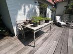 Tuintafel en zitbank in teak, Tuin en Terras, Tuintafels, Ophalen, Gebruikt, Rechthoekig, Teakhout