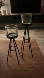 Kandelaar 2 stuks, Huis en Inrichting, Woonaccessoires | Kandelaars en Kaarsen, Ophalen, Zo goed als nieuw, Zwart, Kandelaar