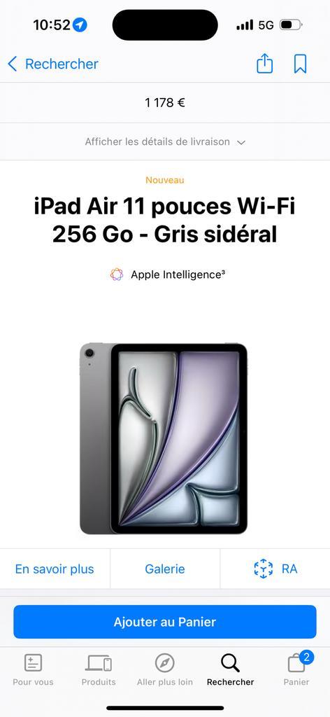 Apple iPad Air (6th Generation), Computers en Software, Apple iPads, Nieuw, Overige modellen, Wi-Fi, 10 inch, Grijs, Ophalen of Verzenden