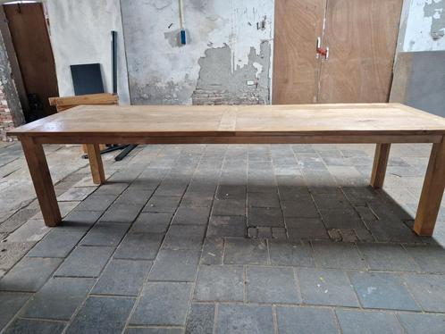 300 cm lange boerentafel mooi geleefd blad, Huis en Inrichting, Tafels | Eettafels, Gebruikt, Teakhout, Ophalen of Verzenden