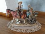 BEELD Paard met kar 28 cm., Ophalen, Zo goed als nieuw