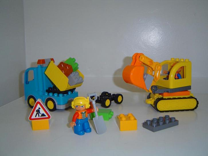 Duplo 10812  Ouvrier routier avec excavatrice et camion, Enfants & Bébés, Jouets | Duplo & Lego, Comme neuf, Duplo, Ensemble complet