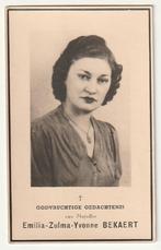 Emilie Zulma Yvonne BEKAERT Honnecourt 1922 Gent 1943 foto, Verzamelen, Bidprentjes en Rouwkaarten, Bidprentje, Verzenden