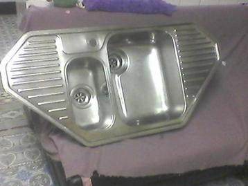a vendre évier double inox franke, Gris, Moins de 25 cm, Comme neuf, 100 à 150 cm