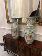2 grote chinese familie rose vazen, Antiek en Kunst, Ophalen of Verzenden