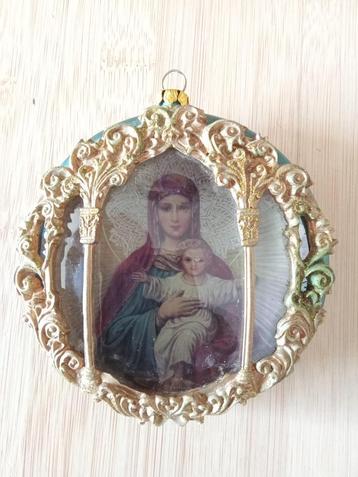 OUDE KERSTBAL MADONNA MET KIND beschikbaar voor biedingen