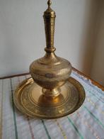 Antieke koperen schaal en flesvaas met stopsel, Antiek en Kunst, Antiek | Brons en Koper, Ophalen of Verzenden, Koper