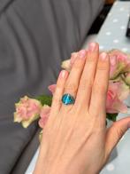Bague en argent avec turquoise, Ophalen of Verzenden, Zo goed als nieuw, Zilver, Zilver