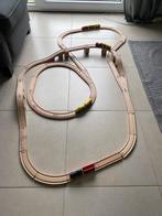 Houten sporen en treinen (53 stuks), Kinderen en Baby's, Speelgoed | Houten speelgoed, Zo goed als nieuw