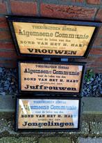 Set 3 religieuze lijsten met uitnodiging Algemeene Communie., Huis en Inrichting, Ophalen of Verzenden, Gebruikt, Minder dan 50 cm