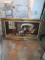 Tableau peinture sujet huile sur toile signé 141x81 cm, Antiquités & Art, Art | Peinture | Classique