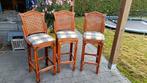 3 rotan barkrukken, Huis en Inrichting, Ophalen, Gebruikt