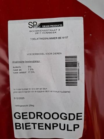 Gedroogde bietenpulp 25 kg, 10 halen = 9 betalen beschikbaar voor biedingen