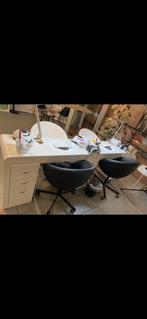 Table onglerie double, Huis en Inrichting, Tafels | Kaptafels, Ophalen, Gebruikt, Metaal of Aluminium, 200 cm of meer