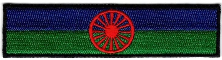 Roma Zigeuner biker vlag stoffen opstrijk patch embleem #2, Diversen, Vlaggen en Wimpels, Nieuw, Verzenden