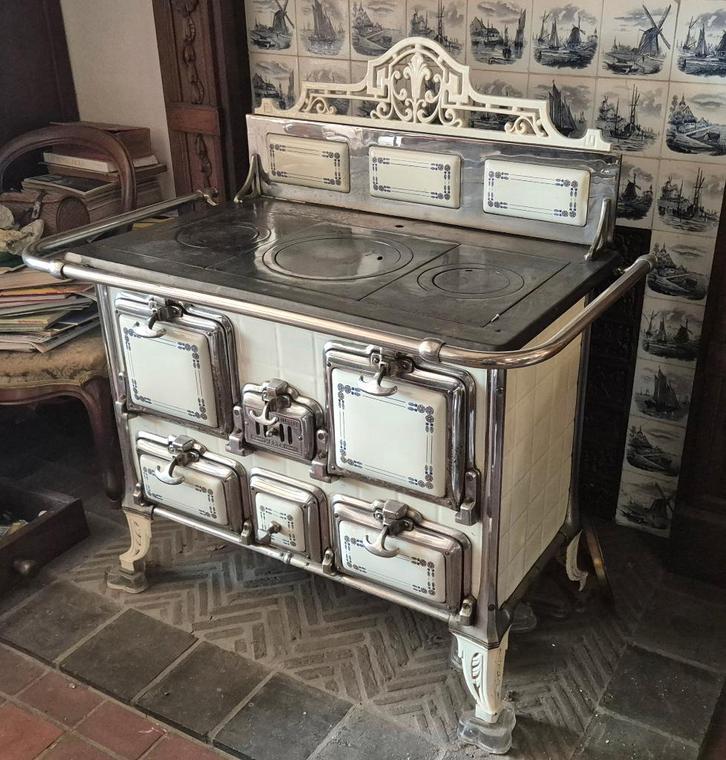 Four à bois émaillé ancien, Antiquités & Art, Curiosités & Brocante, Enlèvement