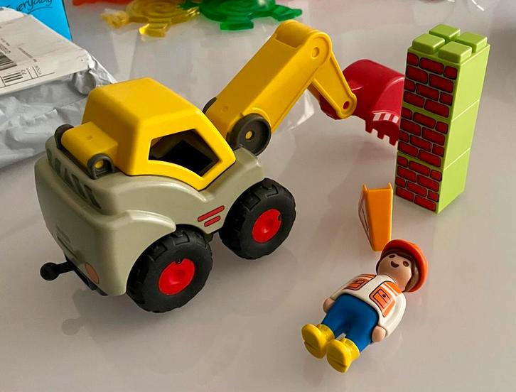 Playmobil 1.2.3 Graaflader (productnummer 70125), Kinderen en Baby's, Speelgoed | Duplo en Lego, Zo goed als nieuw, Ophalen