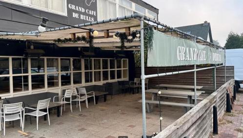 Terras overkapping zeildoek en stijgerbuizen, Tuin en Terras, Overkappingen, Gebruikt, Overige typen, Ophalen