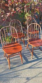 Vintage / retro spijlen stoelen x 4, Huis en Inrichting, Stoelen, Ophalen, Gebruikt, Bruin, Vier