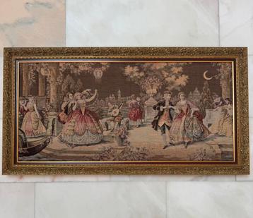  Decoratief wandtapijt in barokstijl – met lijst  beschikbaar voor biedingen