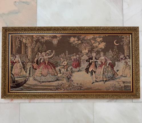 Decoratief wandtapijt in barokstijl – met lijst, Antiek en Kunst, Antiek | Tapijten, Tafelkleden en Textiel, Ophalen