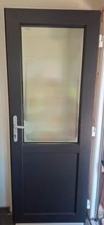 Buitendeur, achterdeur, pvc, antraciet, triple glas/HR+++, Doe-het-zelf en Bouw, Ophalen, Gebruikt, 80 tot 100 cm, 200 tot 215 cm