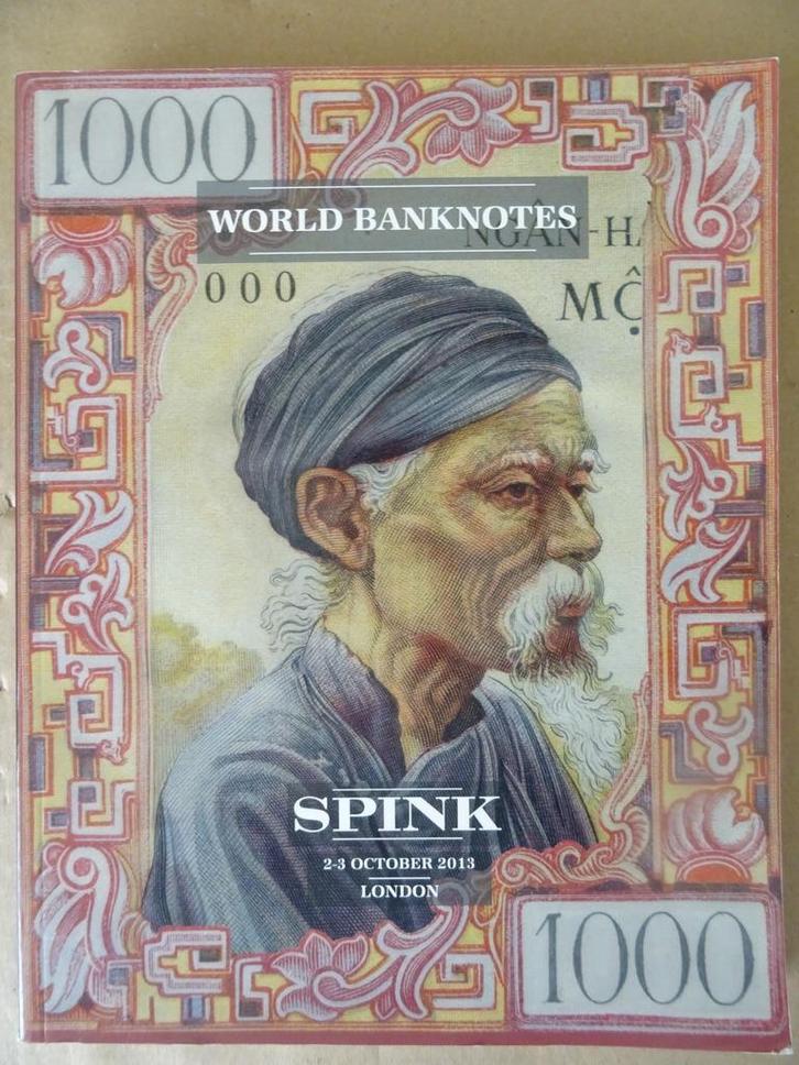 Spink World Banknotes 2013 Veilincatalogus bankbiljetten, Boeken, Catalogussen en Folders, Gelezen, Catalogus, Ophalen of Verzenden