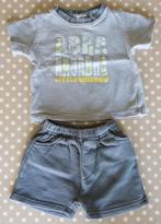 Grijze T-shirt + kort broekje Folieke, 3M / 62 cm, Enfants & Bébés, Vêtements de bébé | Taille 62, Ensemble, Utilisé, Garçon, Folieke