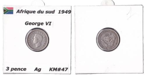 AFRIQUE DU SUD 3 Pence  Argent  année 1949, Timbres & Monnaies, Monnaies | Afrique, Monnaie en vrac, Afrique du Sud, Argent, Enlèvement ou Envoi