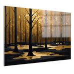 Forêt avec peinture dorée Peinture sur verre 105x70cm + Syst, Maison & Meubles, Accessoires pour la Maison | Peintures, Dessins & Photos