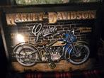 harley davidson metalen relief plaat, Verzamelen, Ophalen of Verzenden, Zo goed als nieuw