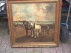 Schilderij Boer ploegt met Paardenspan G KELLER Kalmthout, Antiek en Kunst, Ophalen