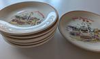 Fondueborden 6 stuks + 1 vleesbord, Huis en Inrichting, Ophalen of Verzenden, Zo goed als nieuw, Porselein, Bord(en)