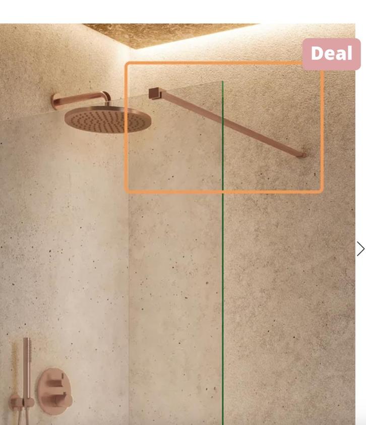 Barre de douche stabilisatrice moderne en cuivre brossé, Bricolage & Construction, Sanitaire, Neuf, Douche, Cuivre, Enlèvement ou Envoi