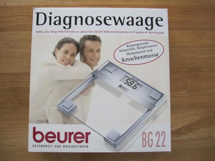 Glazen diagnose weegschaal - BEURER (NIEUW), Elektronische apparatuur, Weegschalen, Nieuw, Digitaal, Personenweegschaal, 1 tot 500 gram