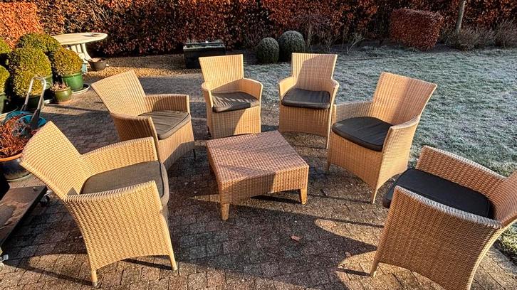 Tuinset Wicker, Tuin en Terras, Tuinstoelen, Zo goed als nieuw, Wicker, Ophalen