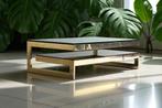 Vintage design vergulde "G" tafel Belgochrome, Ophalen