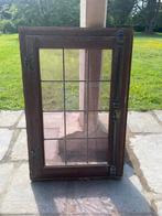 Houten glas-in-lood ramen (18 stuks), paars/bruin, Glas in lood, Minder dan 80 cm, Gebruikt, 80 tot 120 cm
