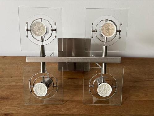IKEA Fuga Plafondlamp met 4 Cardanisch Gemonteerde Spots, Huis en Inrichting, Lampen | Plafondlampen, Zo goed als nieuw, Glas