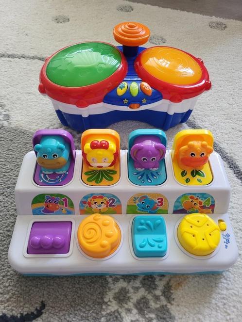 playgro muziek en licht pop-up jungle vrienden& Bongo Drum, Kinderen en Baby's, Speelgoed | Babyspeelgoed, Gebruikt, Met licht