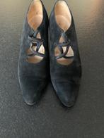 Zwarte nubuck pumps met lederen zolen: maat 38, Pumps, Zwart, Ophalen of Verzenden, Zo goed als nieuw