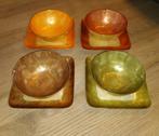 4 schaaltjes en kommetjes, Overige materialen, Schaal, Rond, Ophalen of Verzenden