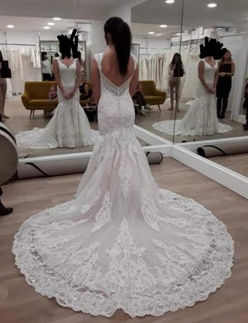 Trouwkleed couture zeemeermin, Ophalen, Zo goed als nieuw, Trouwjurk